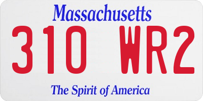 MA license plate 310WR2