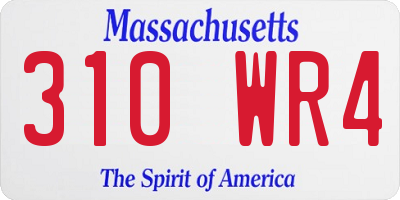 MA license plate 310WR4