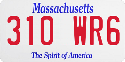 MA license plate 310WR6