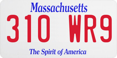 MA license plate 310WR9