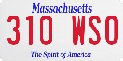 MA license plate 310WS0