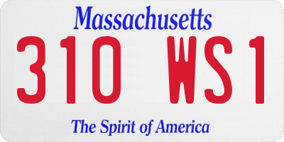 MA license plate 310WS1