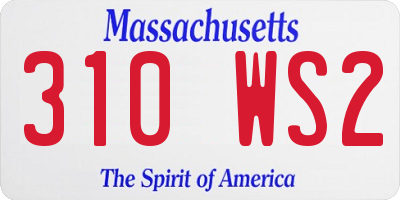 MA license plate 310WS2