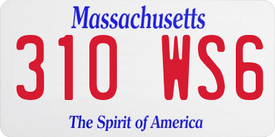 MA license plate 310WS6