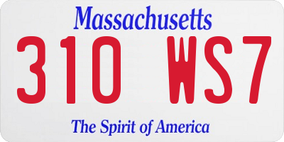 MA license plate 310WS7