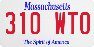 MA license plate 310WT0