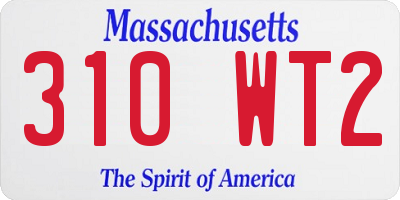 MA license plate 310WT2