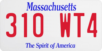 MA license plate 310WT4