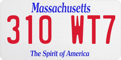 MA license plate 310WT7