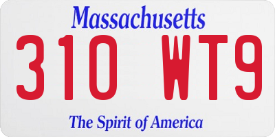 MA license plate 310WT9