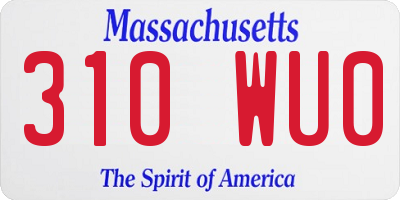 MA license plate 310WU0