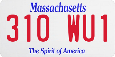 MA license plate 310WU1