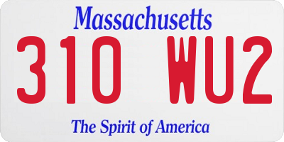 MA license plate 310WU2