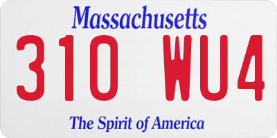 MA license plate 310WU4