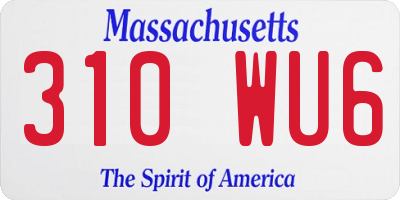 MA license plate 310WU6