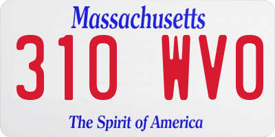 MA license plate 310WV0