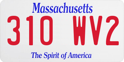 MA license plate 310WV2