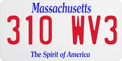 MA license plate 310WV3