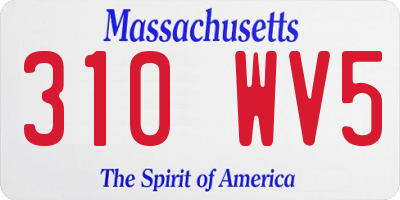 MA license plate 310WV5
