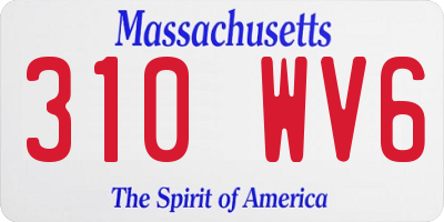 MA license plate 310WV6
