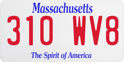 MA license plate 310WV8