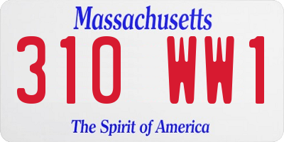 MA license plate 310WW1