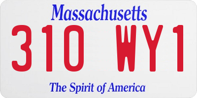 MA license plate 310WY1