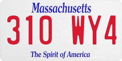 MA license plate 310WY4