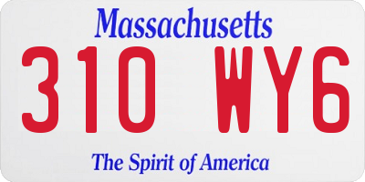 MA license plate 310WY6