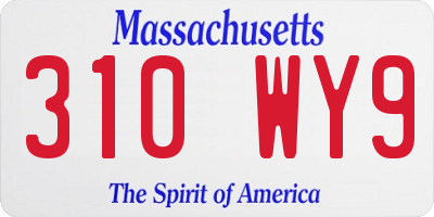 MA license plate 310WY9