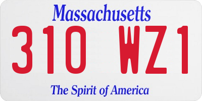 MA license plate 310WZ1