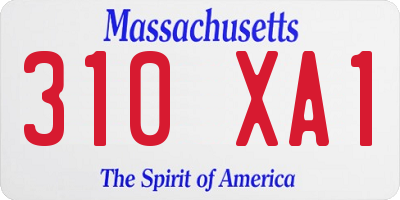 MA license plate 310XA1