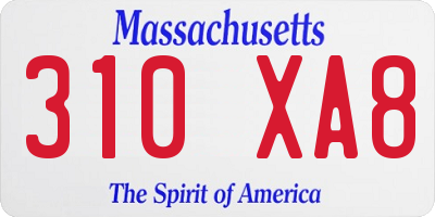 MA license plate 310XA8