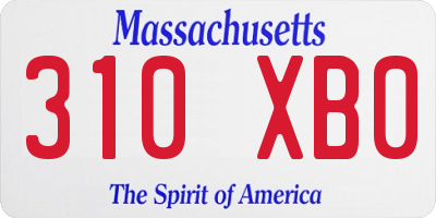 MA license plate 310XB0
