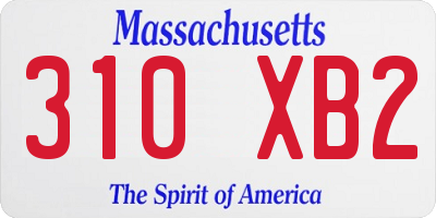 MA license plate 310XB2