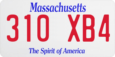 MA license plate 310XB4