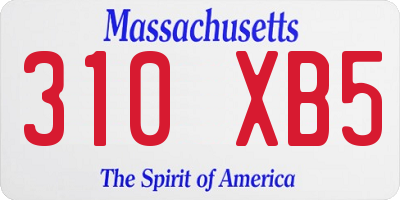 MA license plate 310XB5