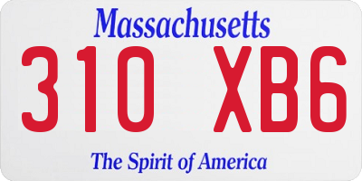 MA license plate 310XB6