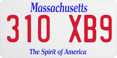 MA license plate 310XB9
