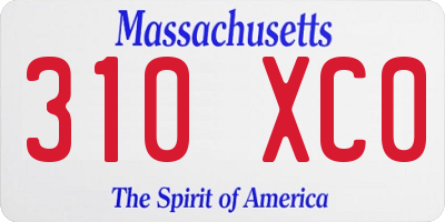 MA license plate 310XC0