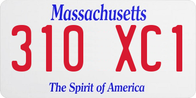 MA license plate 310XC1