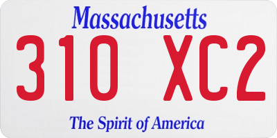 MA license plate 310XC2