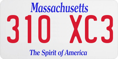 MA license plate 310XC3