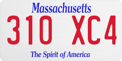 MA license plate 310XC4