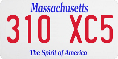 MA license plate 310XC5