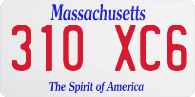 MA license plate 310XC6