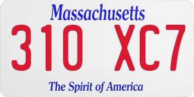 MA license plate 310XC7