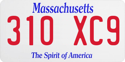 MA license plate 310XC9