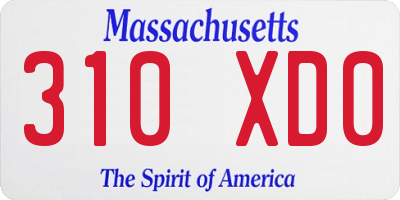 MA license plate 310XD0
