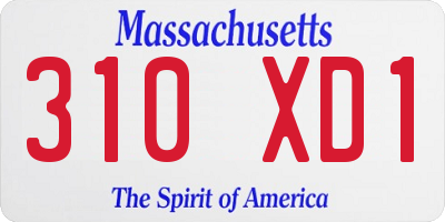 MA license plate 310XD1